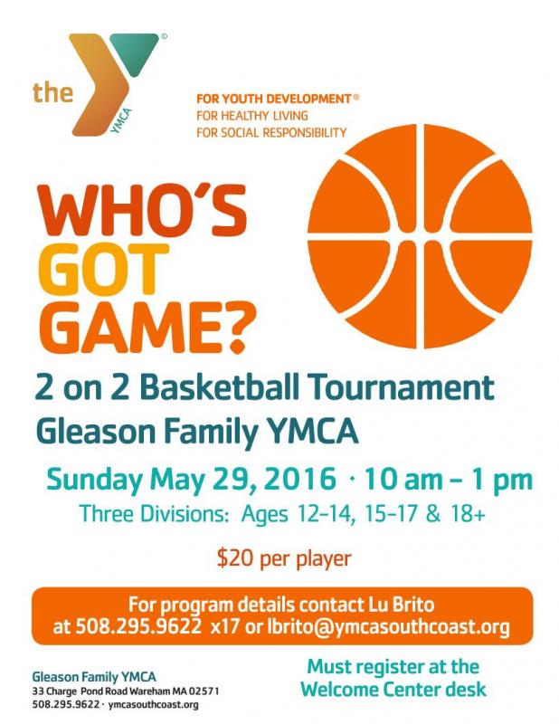 2 on 2 basketball tournament at Gleason Family YMCA Wareham